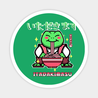 Kawaii Frog Eating Ramen Magnet